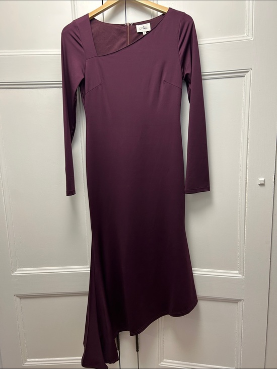 Able Dresses & Skirts - Able Plum Asymmetric Hem Long-Sleeve Dress